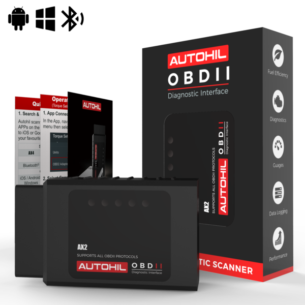 Autohil AX2 OBD2 Bluetooth Scan Tool for Android & Windows