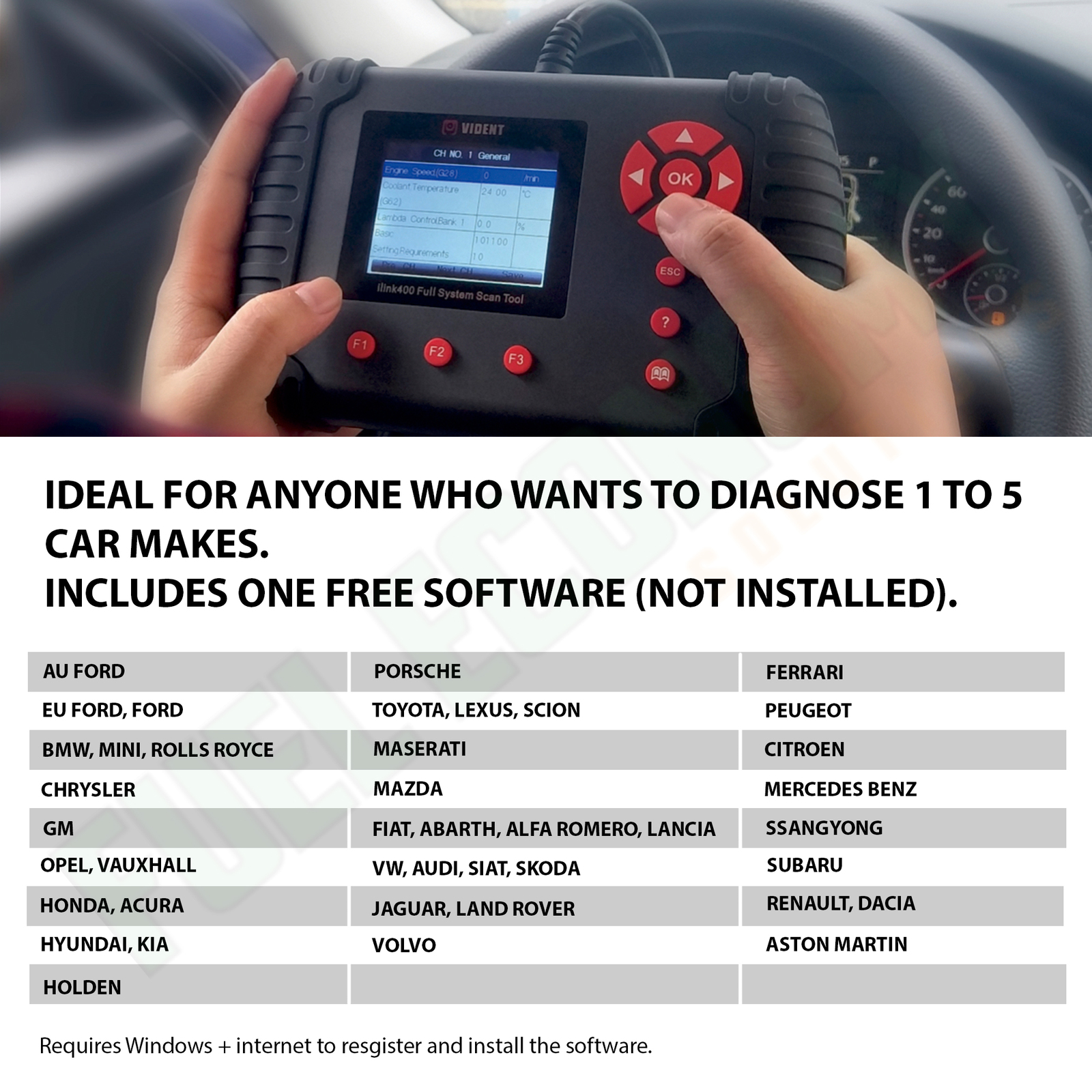 Vident iLink400 OBD Scan Tool For Holden VR VS VX VT VE WM VY VZ - Professional