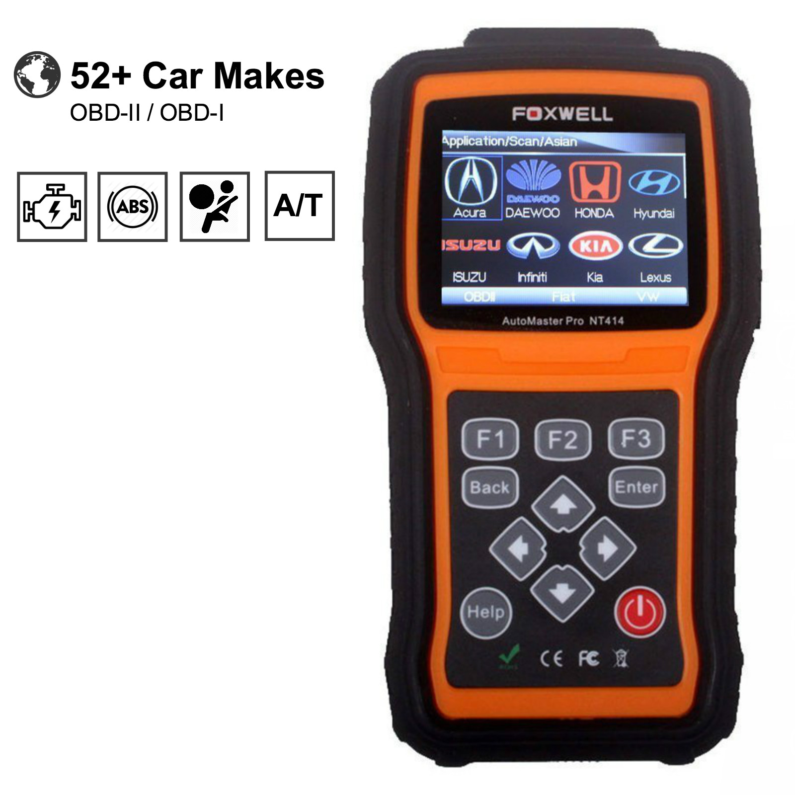 FOXWELL NT414 OBDII OBD1 Reset Scan Tool For Engine ABS Airbag