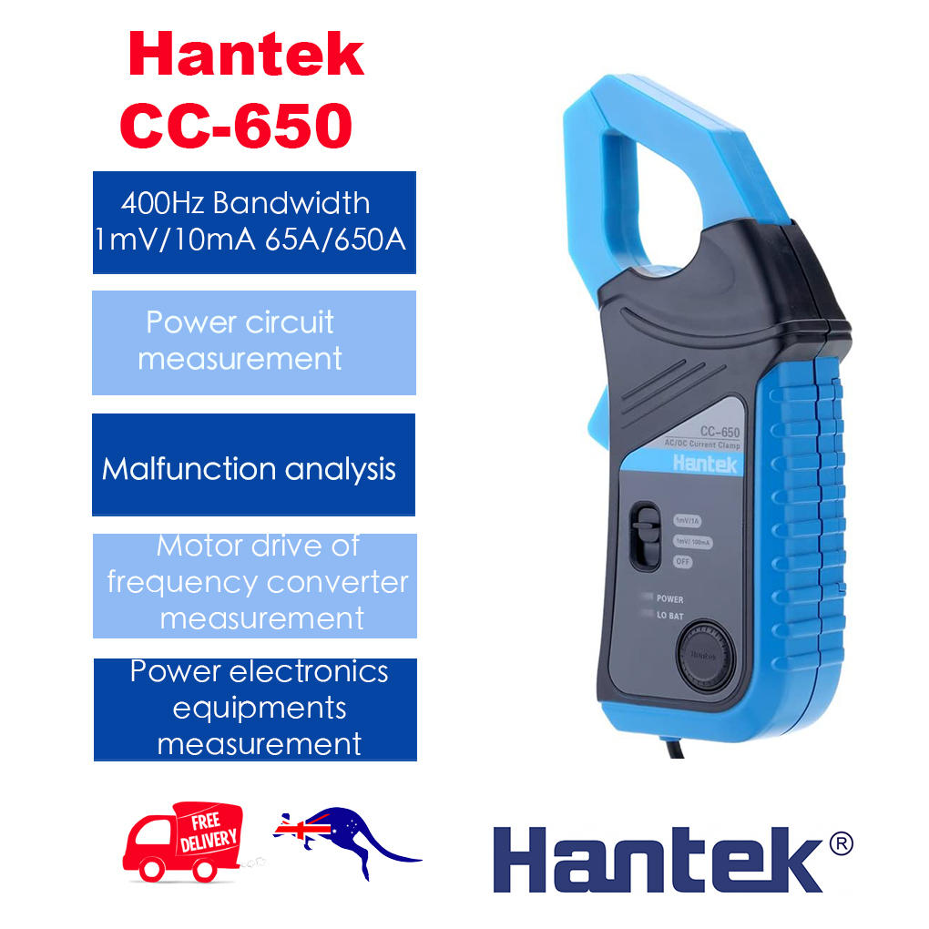 Hantek CC650 Meter Multimeter Current Clamp AC/DC w/ Oscilloscope BNC